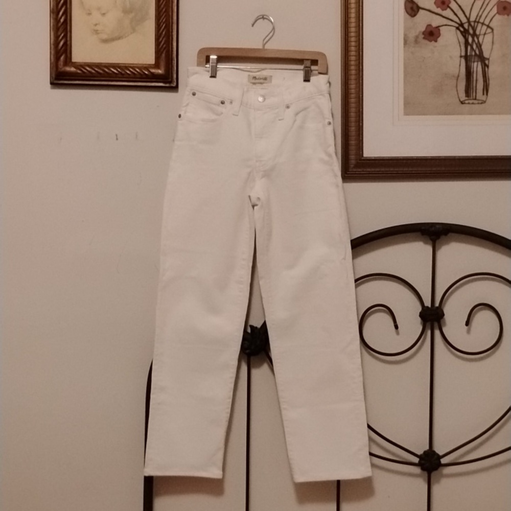 Madewell Mid Rise Perfect Vintage Jeans Tile White Size 25 NWT